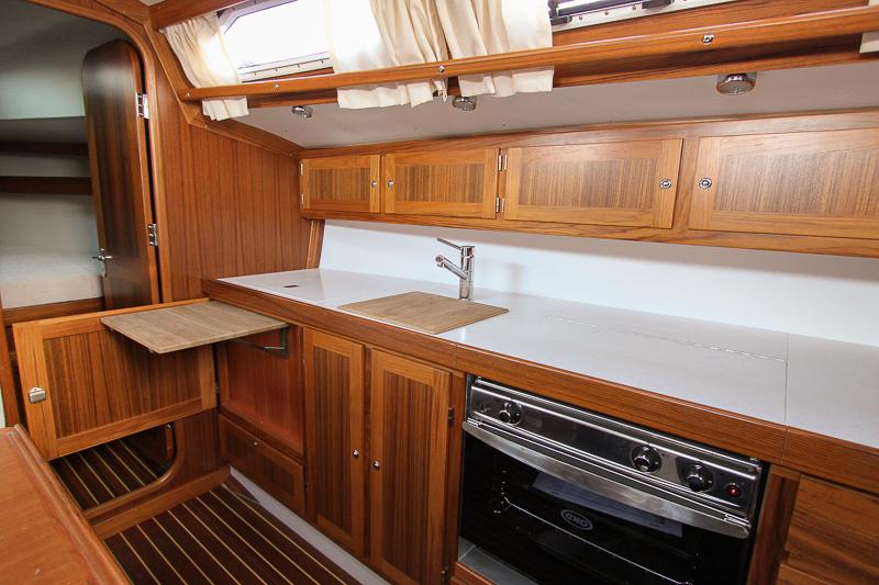 The customisable galley of a Faurby 335
